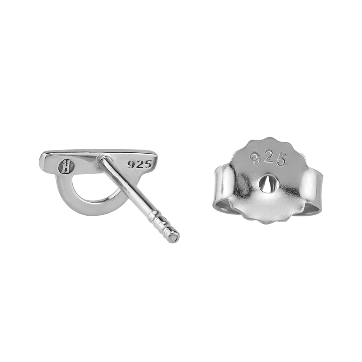 Silvershake Extra Petite White Gold Plated 925 Sterling Silver Minimalist Casual Stud Earrings Jewelry for Women - Silvershake-store