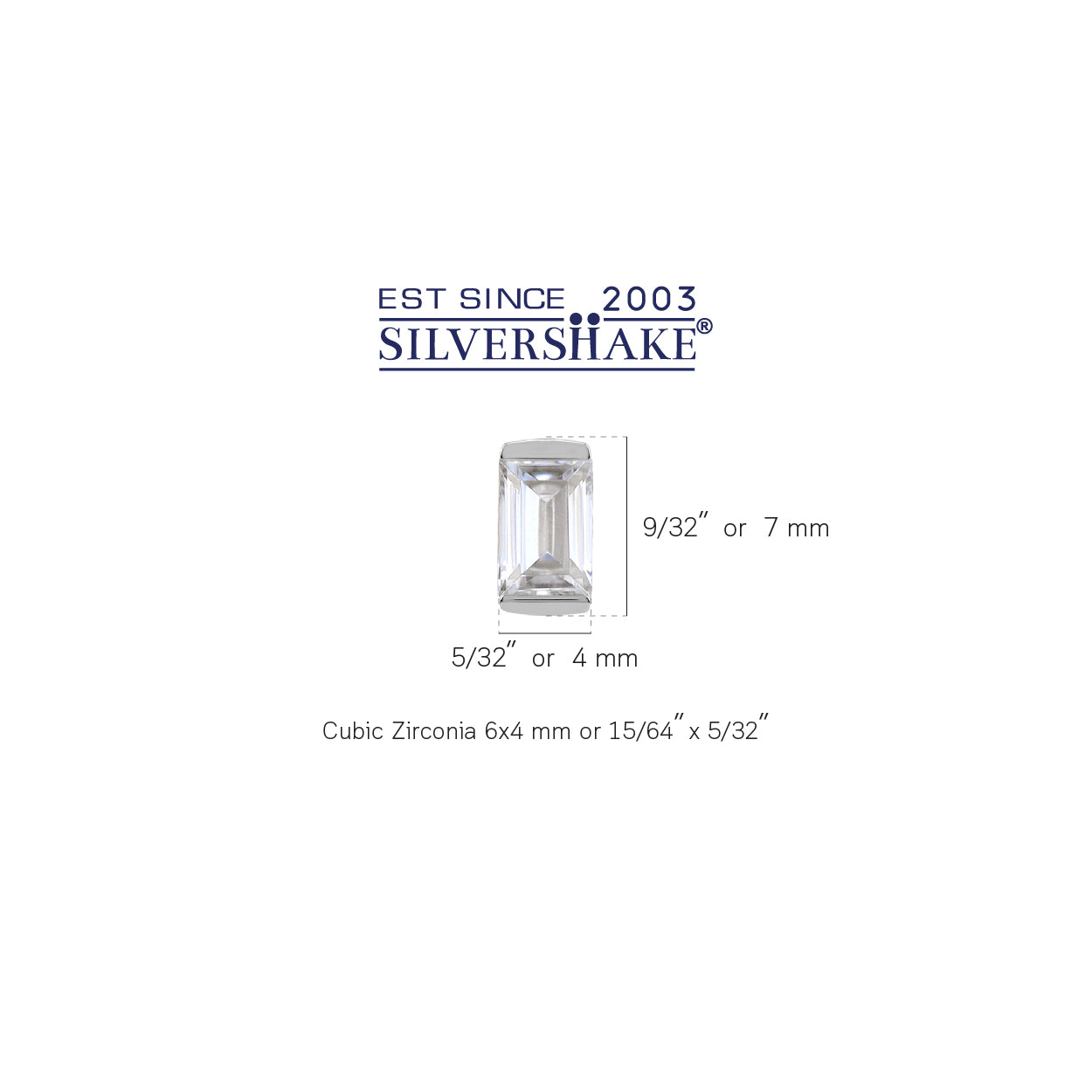Silvershake 6X4mm Emerald Cut Baguette Shape Cubic Zirconia White Gold Plated 925 Sterling Silver Business Attire Stud Post Earrings April Gemstone Birthstone Jewelry for Women - Silvershake-store