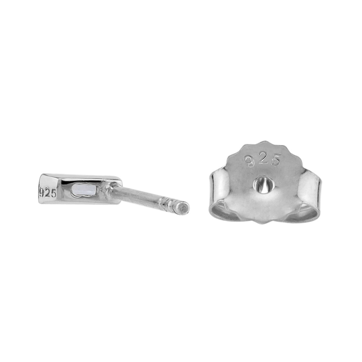 Silvershake 4X2mm Extra Petite Baguette Shape Cubic Zirconia White Gold Plated 925 Sterling Silver Minimalist Stud Earrings April Gemstone Birthstone Jewelry for Women - Silvershake-store