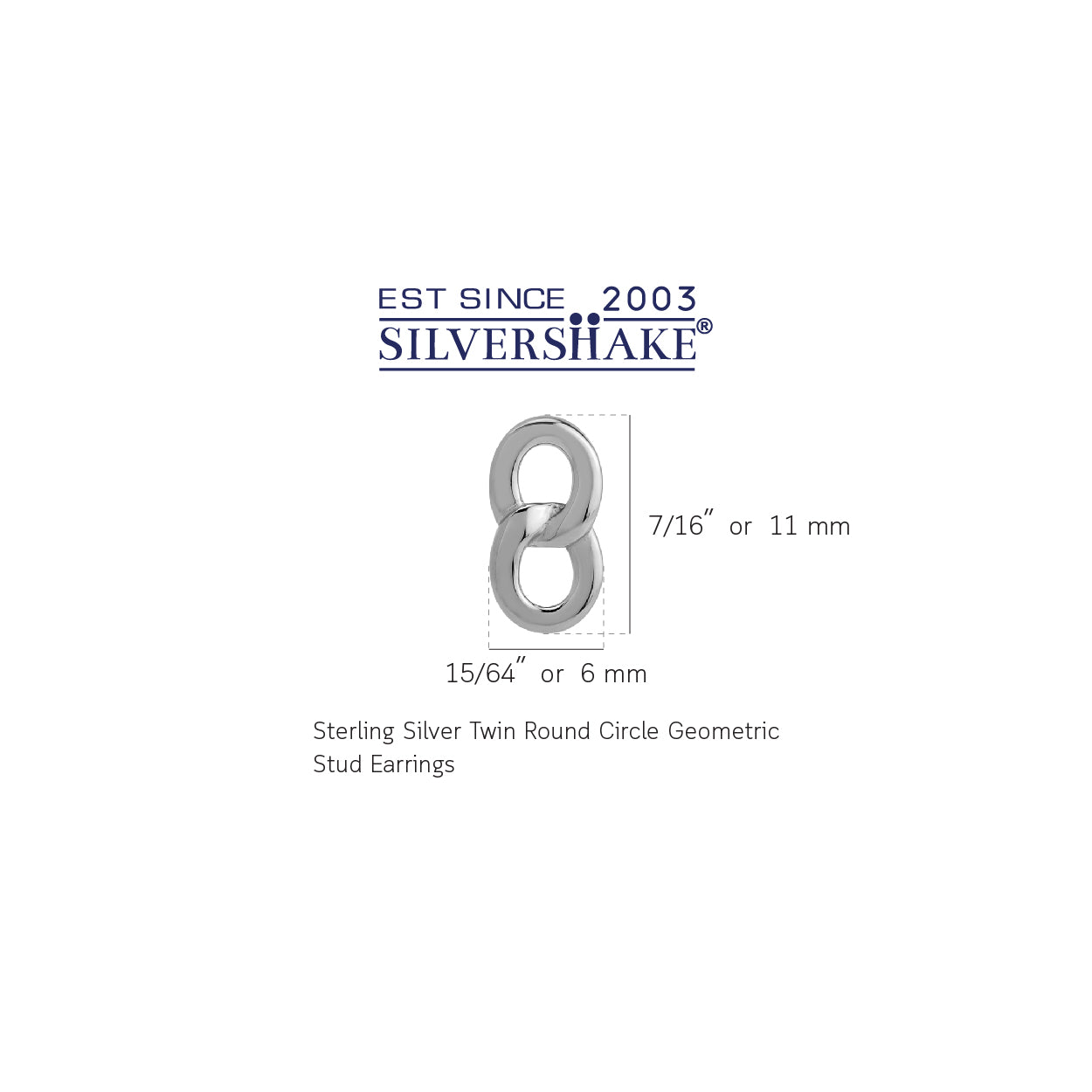 Silvershake White Gold Plated 925 Sterling Silver Minimalist Twin Round Circle Geometric Casual Stud Post Earrings Jewelry for Women - Silvershake-store