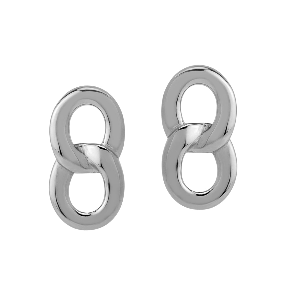 Silvershake White Gold Plated 925 Sterling Silver Minimalist Twin Round Circle Geometric Casual Stud Post Earrings Jewelry for Women - Silvershake-store