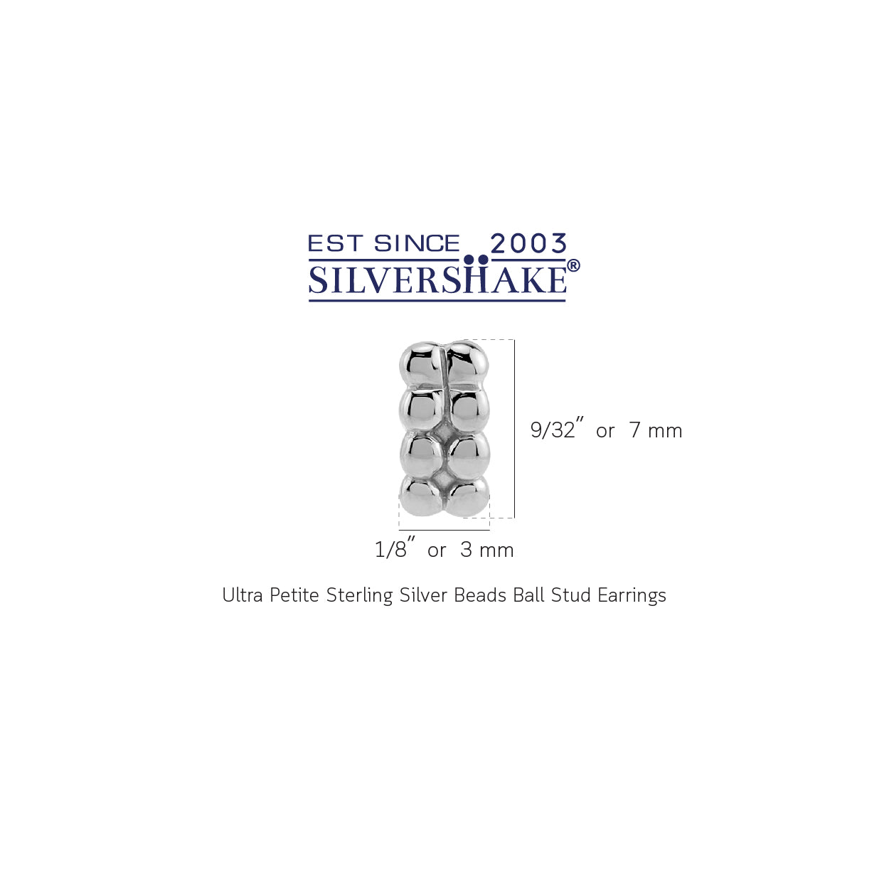 Silvershake Ultra Petite White Gold Plated 925 Sterling Silver Minimalist Beads Ball Casual Stud Earrings Jewelry for Women - Silvershake-store