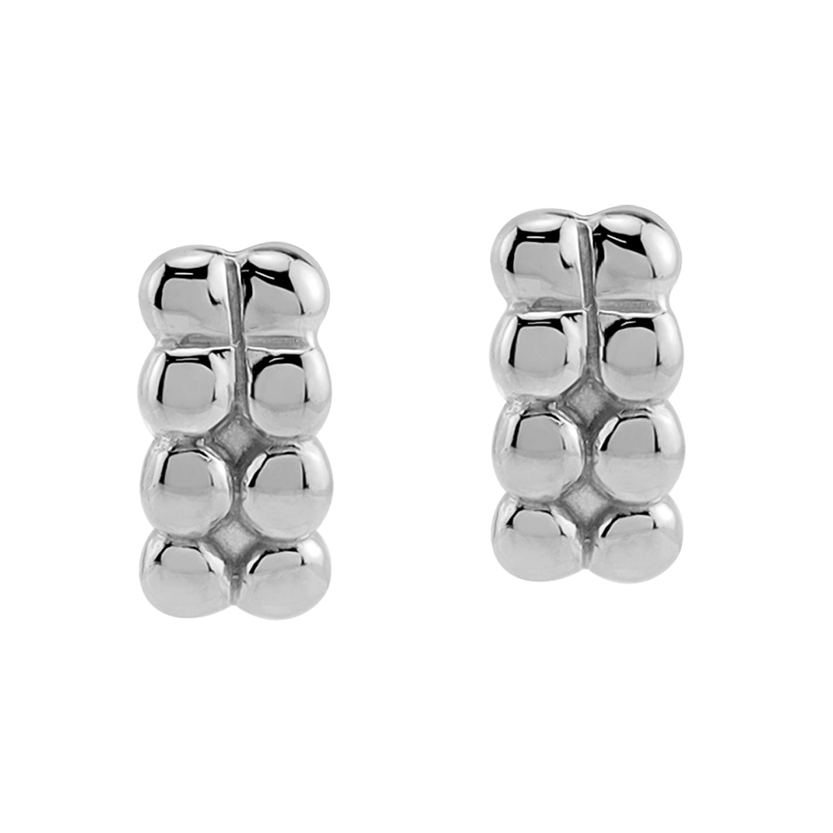Silvershake Ultra Petite White Gold Plated 925 Sterling Silver Minimalist Beads Ball Casual Stud Earrings Jewelry for Women - Silvershake-store