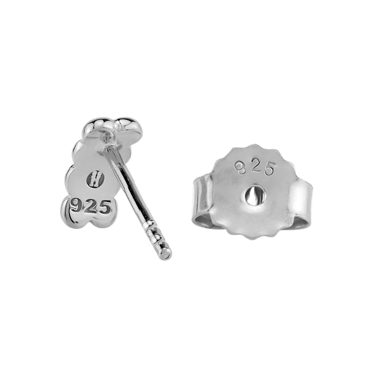 Silvershake Ultra Petite White Gold Plated 925 Sterling Silver Minimalist Beads Ball Casual Stud Earrings Jewelry for Women - Silvershake-store