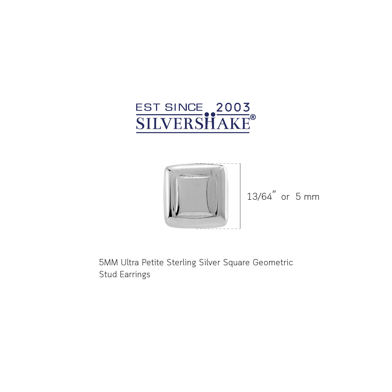 Silvershake 5MM Ultra Petite White Gold Plated 925 Sterling Silver Minimalist Square Shape Geometric Casual Stud Earrings Jewelry for Women - Silvershake-store