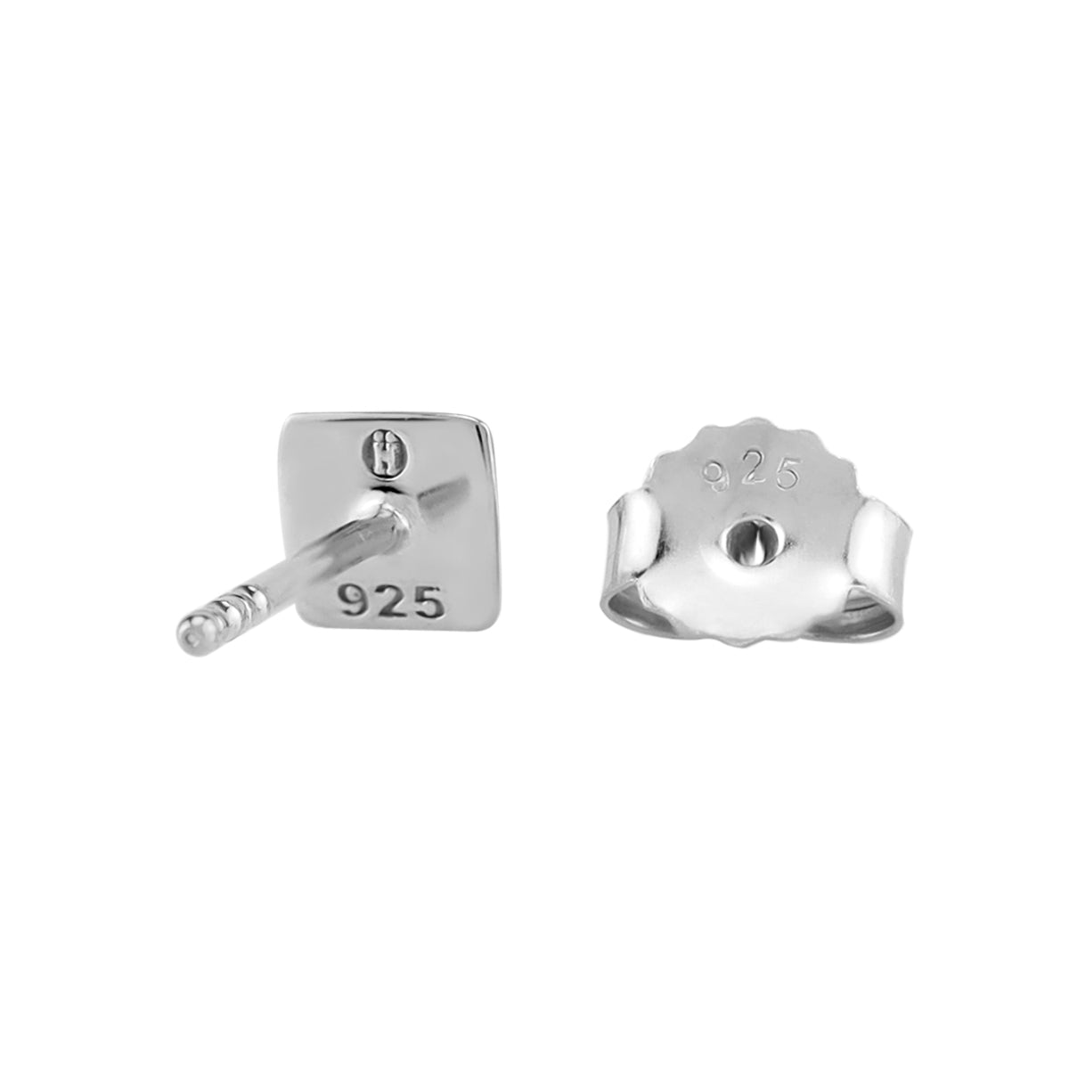 Silvershake 5MM Ultra Petite White Gold Plated 925 Sterling Silver Minimalist Square Shape Geometric Casual Stud Earrings Jewelry for Women - Silvershake-store