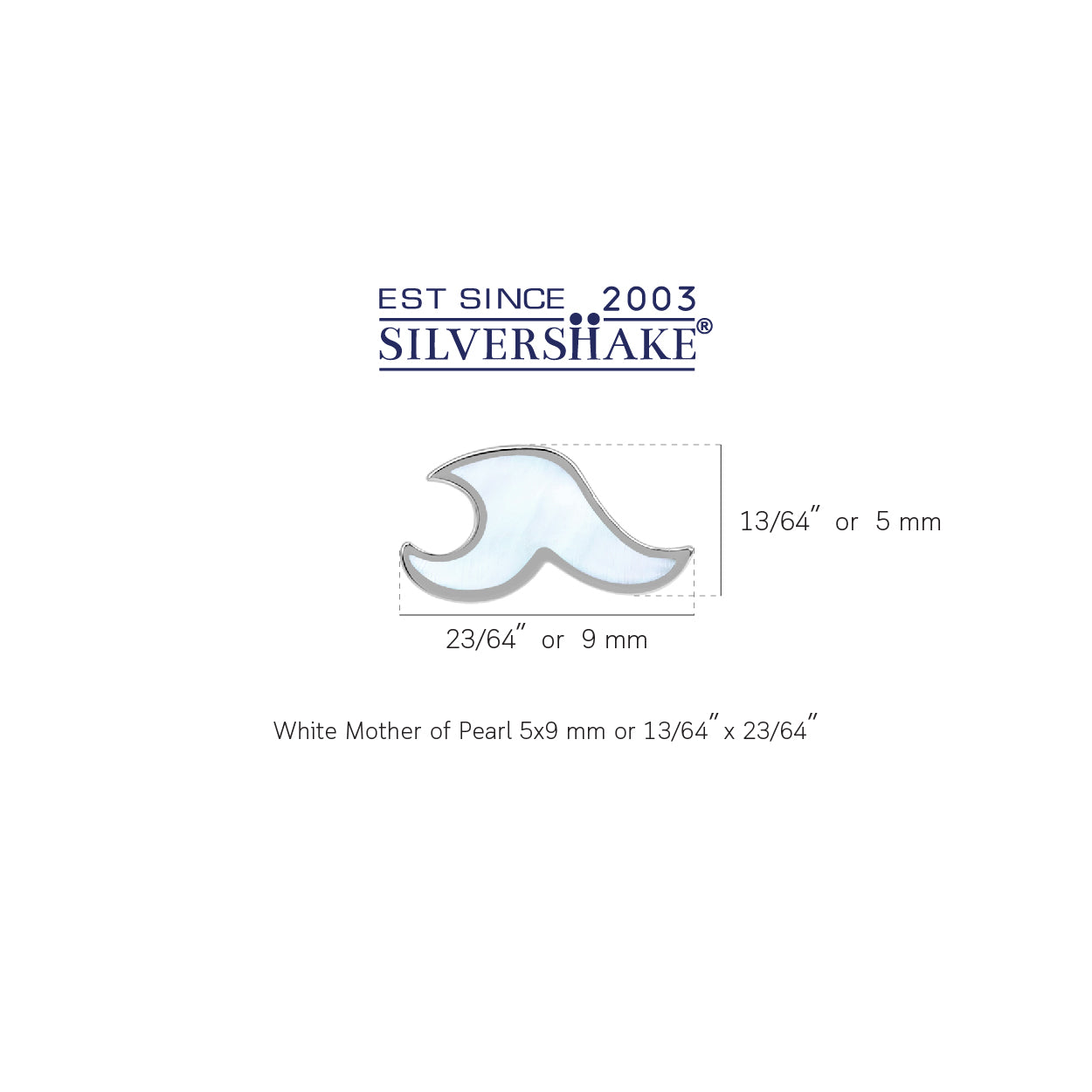 Silvershake Petite Mother Of Pearl Inlay White Gold Plated 925 Sterling Silver Minimalist Surfers Ocean Beach Tribal Wave Casual Stud Earrings Jewelry for Women - Silvershake-store