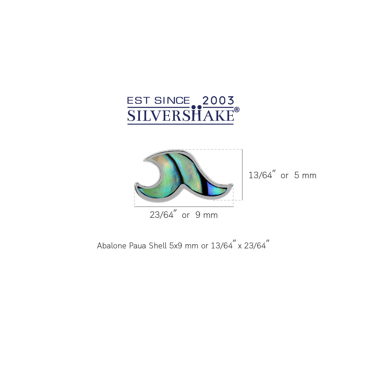 Silvershake Petite Abalone Paua Shell Inlay White Gold Plated 925 Sterling Silver Minimalist Surfers Ocean Beach Tribal Wave Casual Stud Earrings Jewelry for Women - Silvershake-store