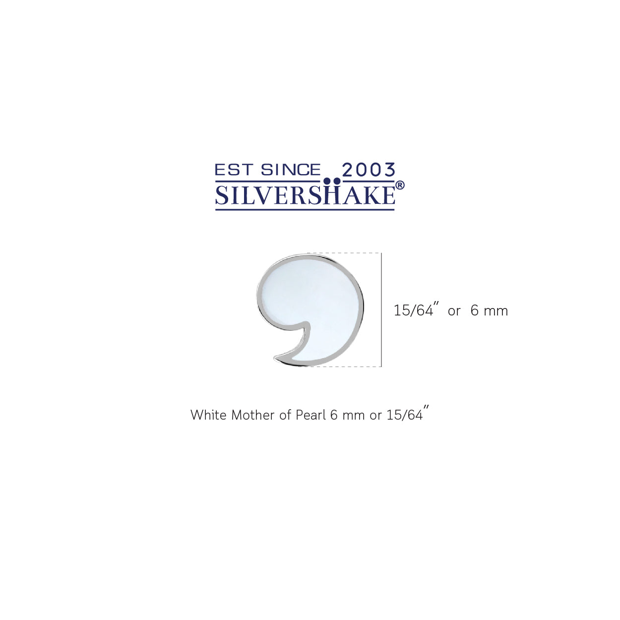 Silvershake Petite White Mother Of Pearl Inlay 925 Sterling Silver Minimalist Apostrophe or Comma Casual Stud Earrings Jewelry for Women - Silvershake-store