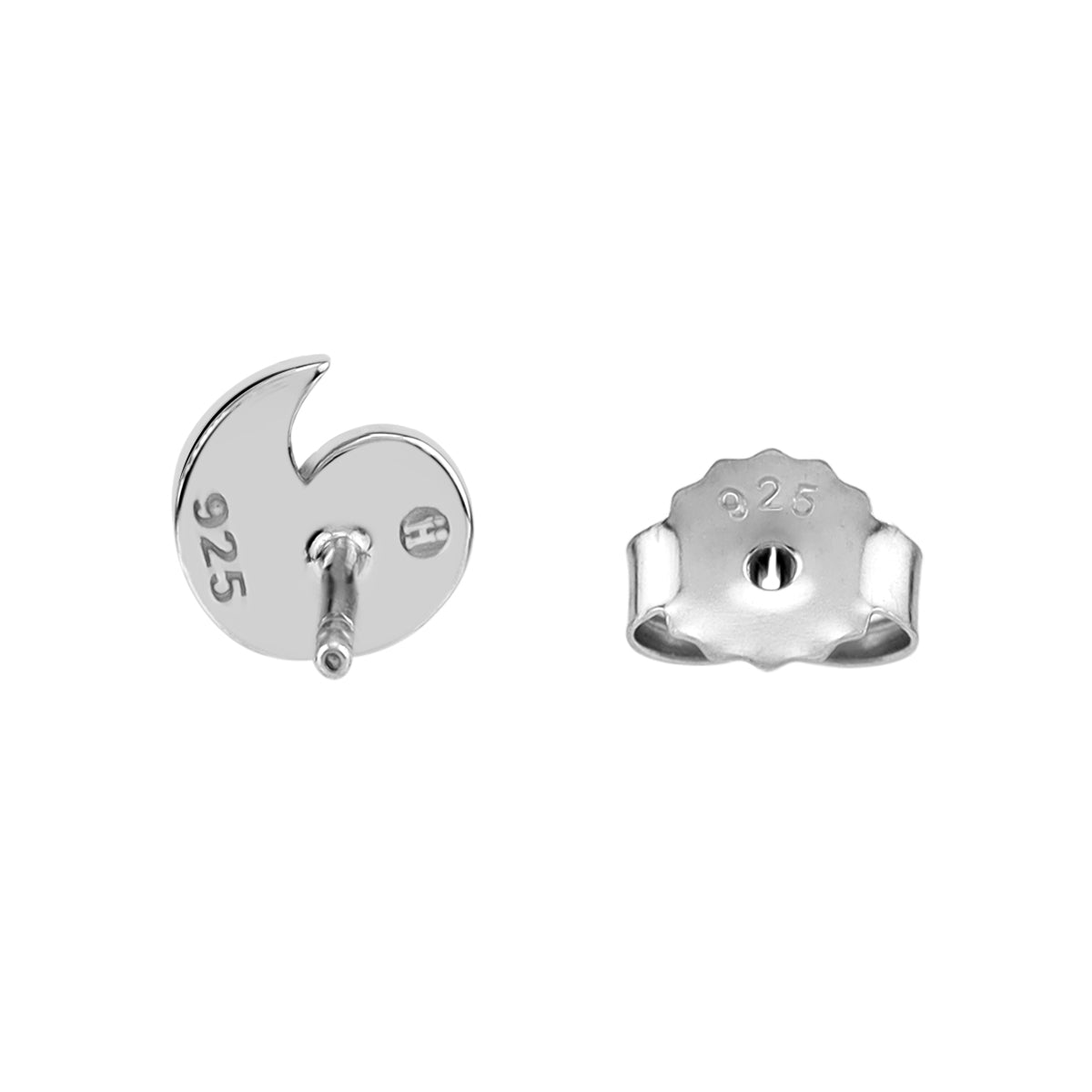 Silvershake Petite White Mother Of Pearl Inlay 925 Sterling Silver Minimalist Apostrophe or Comma Casual Stud Earrings Jewelry for Women - Silvershake-store
