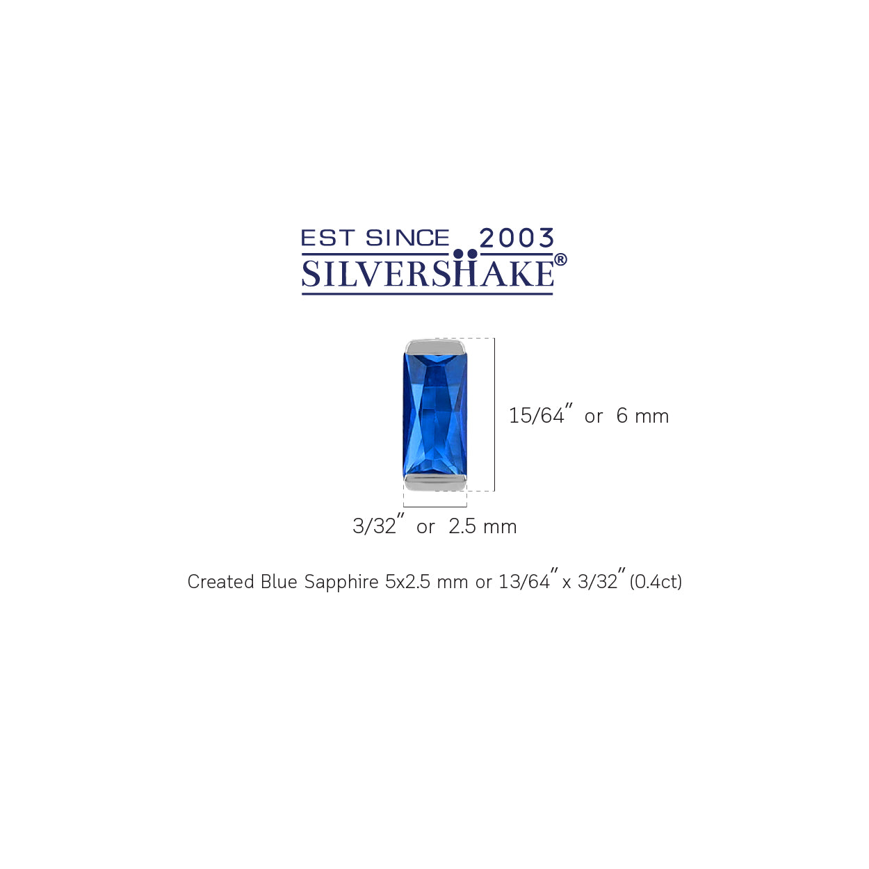 Silvershake 5X2.5mm Petite Created Baguette Shape Blue Sapphire White Gold Plated 925 Sterling Silver Minimalist Stud Post Earrings September Gemstone Birthstone Jewelry for Women - Silvershake-store