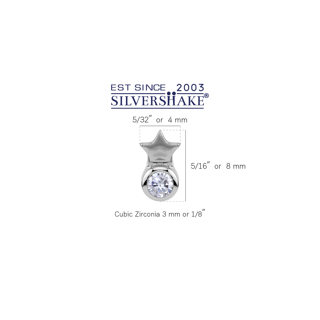 Silvershake Petite 3MM Round Shape Cubic Zirconia White Gold Plated 925 Sterling Silver Minimalist Tiny Star Crown Stud Post Earrings April Gemstone Birthstone Jewelry for Women - Silvershake-store
