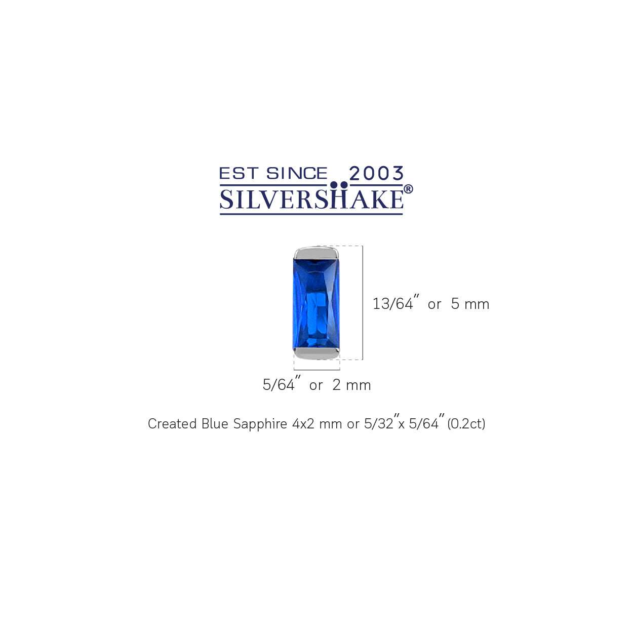 Silvershake 4X2mm Extra Petite Created Baguette Shape Blue Sapphire White Gold Plated 925 Sterling Silver Minimalist Stud Earrings September Gemstone Birthstone Jewelry for Women - Silvershake-store