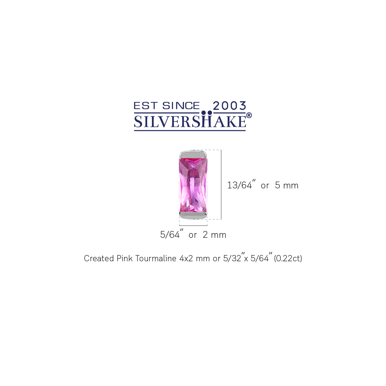 Silvershake 4X2mm Extra Petite Created Baguette Shape Pink Tourmaline White Gold Plated 925 Sterling Silver Minimalist Stud Earrings October Gemstone Birthstone Jewelry for Women - Silvershake-store