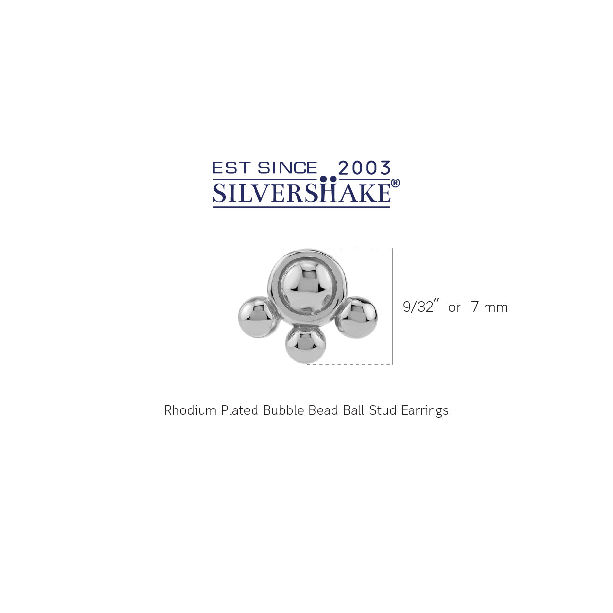 Silvershake Petite White Gold Plated 925 Sterling Silver Minimalist Chic Circle Bubble Bead Ball Stud Earrings Jewelry for Women - Silvershake-store
