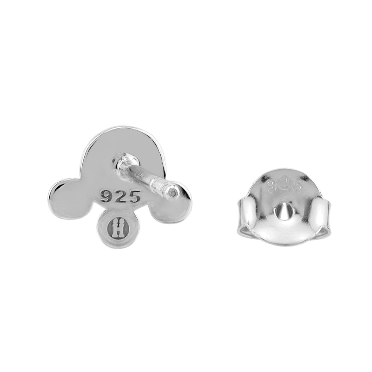 Silvershake Petite White Gold Plated 925 Sterling Silver Minimalist Chic Circle Bubble Bead Ball Stud Earrings Jewelry for Women - Silvershake-store