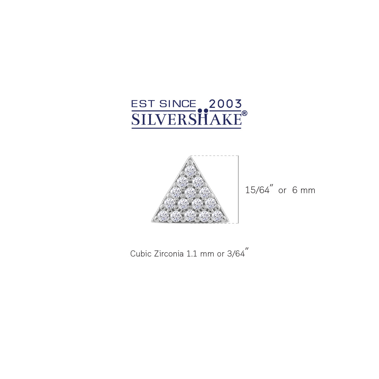 Silvershake Petite Cubic Zirconia White Gold Plated 925 Sterling Silver Minimalist Triangle Design Geometric Trendy Chic Stud Earrings April Gemstone Birthstone Jewelry for Women - Silvershake-store