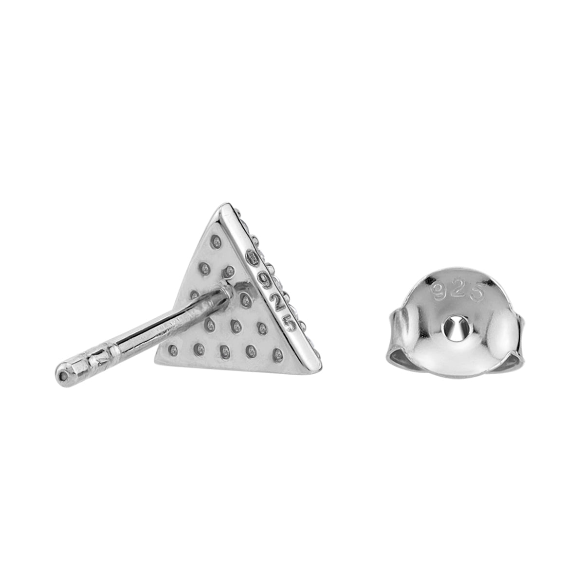 Silvershake Petite Cubic Zirconia White Gold Plated 925 Sterling Silver Minimalist Triangle Design Geometric Trendy Chic Stud Earrings April Gemstone Birthstone Jewelry for Women - Silvershake-store
