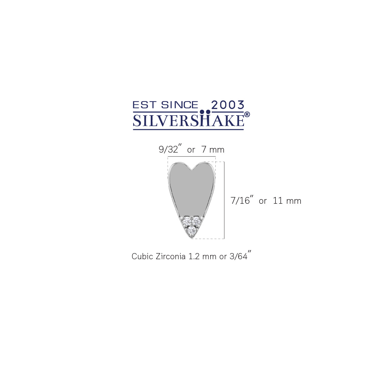 Silvershake Cubic Zirconia White Gold Plated 925 Sterling Silver Heart Casual Love Trendy Chic Stud Post Earrings April Gemstone Birthstone Jewelry for Women - Silvershake-store