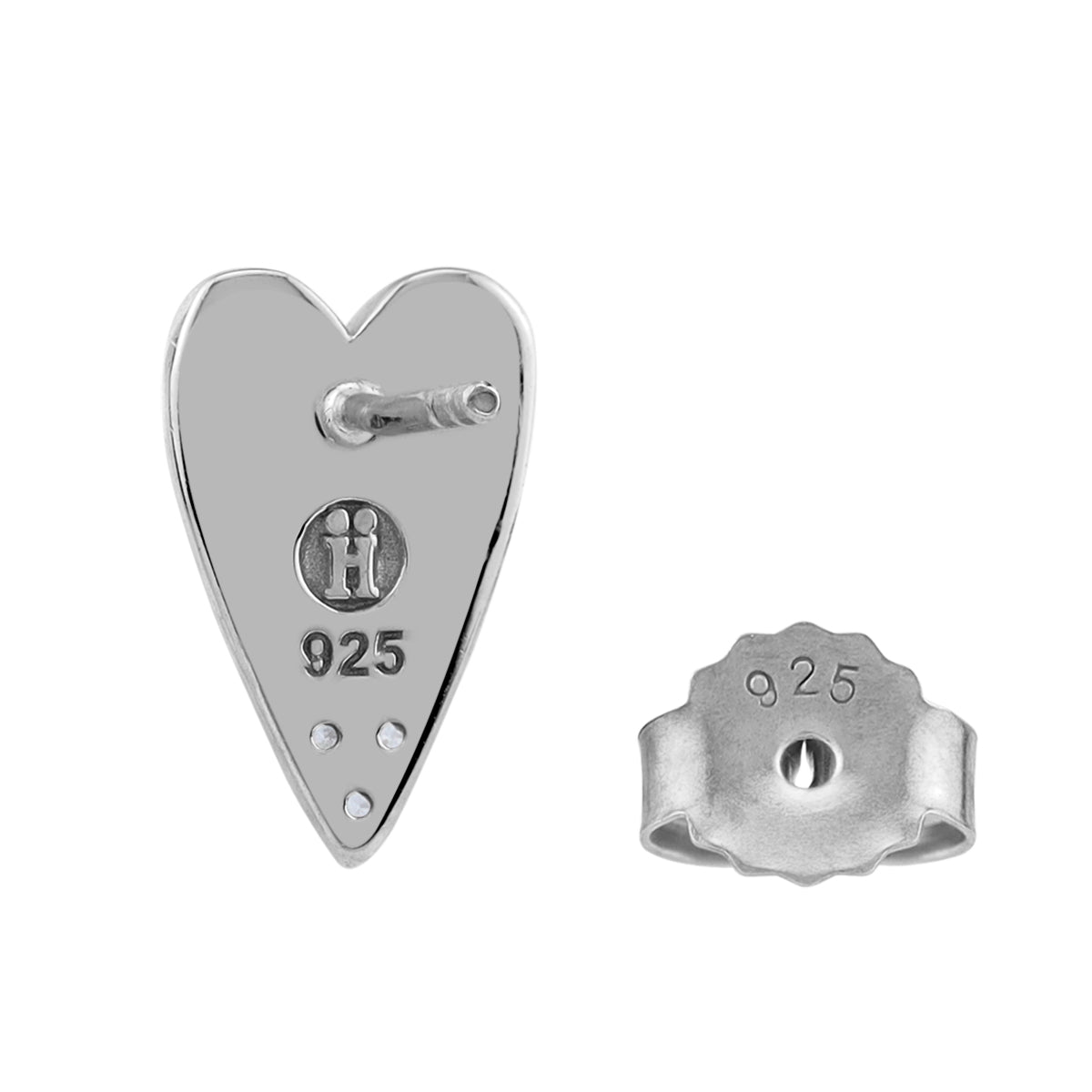Silvershake Cubic Zirconia White Gold Plated 925 Sterling Silver Heart Casual Love Trendy Chic Stud Post Earrings April Gemstone Birthstone Jewelry for Women - Silvershake-store