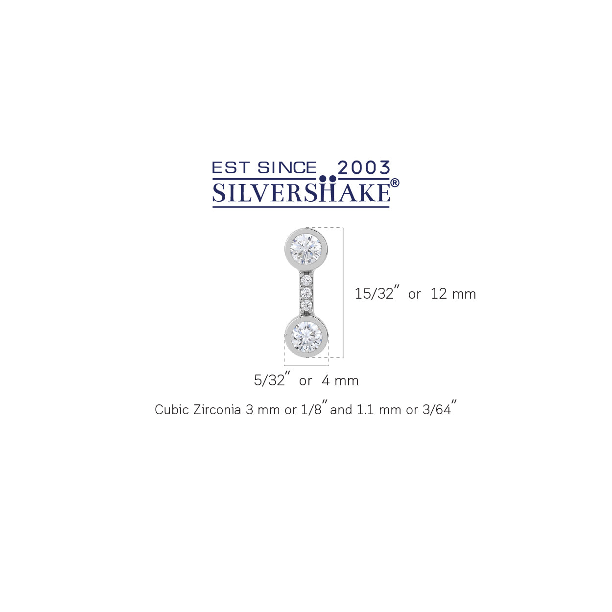 Cubic Zirconia White Gold Plated 925 Sterling Silver Minimalist Trendy Chic Stud Post Earrings April Gemstone Birthstone Jewelry for Women - Silvershake-store