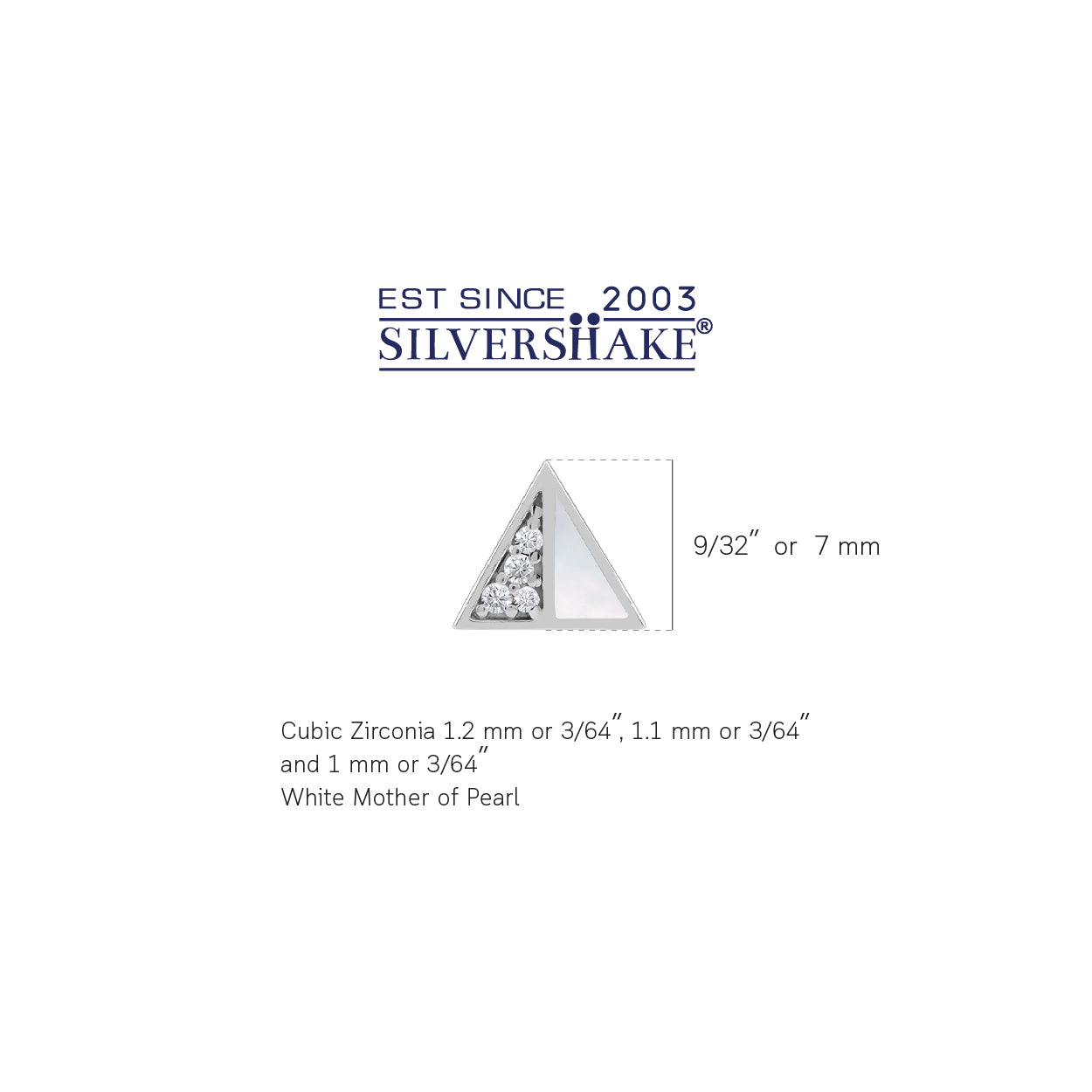 Petite Mother Of Pearl Inlay and Cubic Zirconia White Gold Plated 925 Sterling Silver Minimalist Trendy Chic Triangle Shape Stud Earrings Jewelry for Women - Silvershake-store