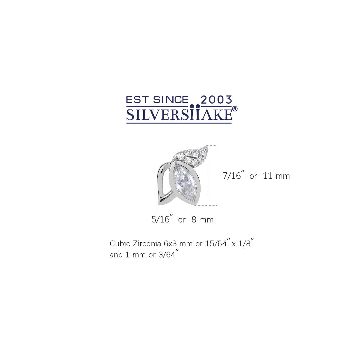 Cubic Zirconia White Gold Plated 925 Sterling Silver Minimalist Flower & Leaf Trendy Chic Stud Post Earrings April Gemstone Birthstone Jewelry for Women - Silvershake-store