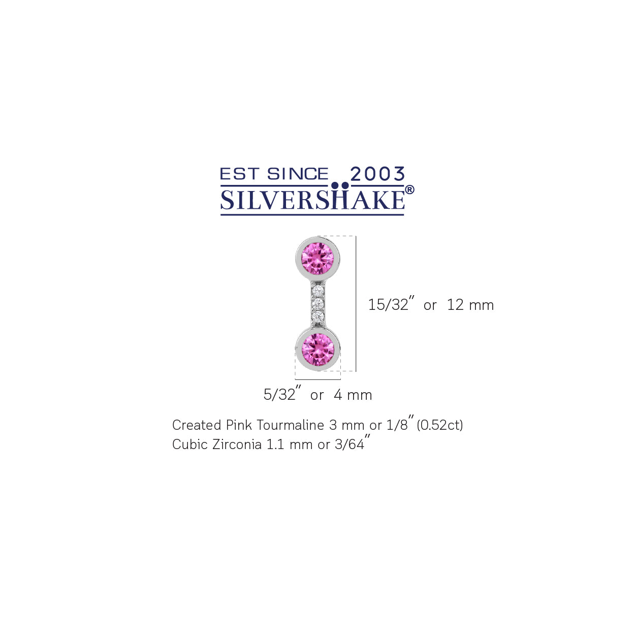 Created Pink Tourmaline White Gold Plated 925 Sterling Silver Minimalist Trendy Chic Stud Post Earrings October Gemstone Birthstone Jewelry for Women - Silvershake-store