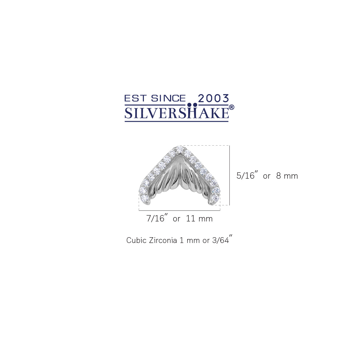 Cubic Zirconia White Gold Plated 925 Sterling Silver Dolphin / Whale Tail / Mermaid Sealife Fish Casual Stud Post Earrings April Gemstone Birthstone Jewelry for Women - Silvershake-store