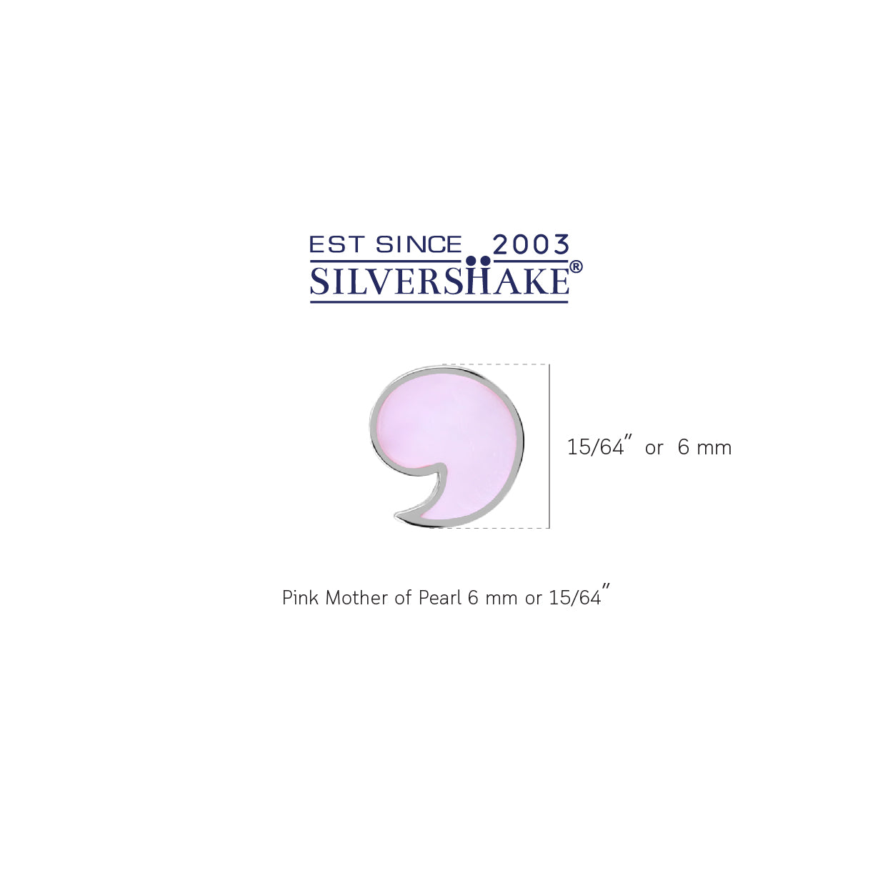 Petite Pink Mother Of Pearl Inlay White Gold Plated 925 Sterling Silver Minimalist Apostrophe or Comma Casual Stud Earrings
