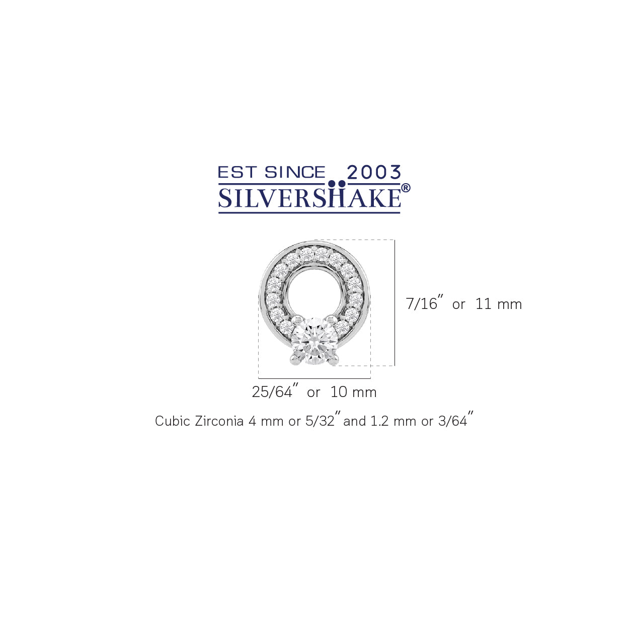 Round Shape White CZ 925 Sterling Silver Minimalist O Circle Trendy Geometric Stud Post Earrings silvershake