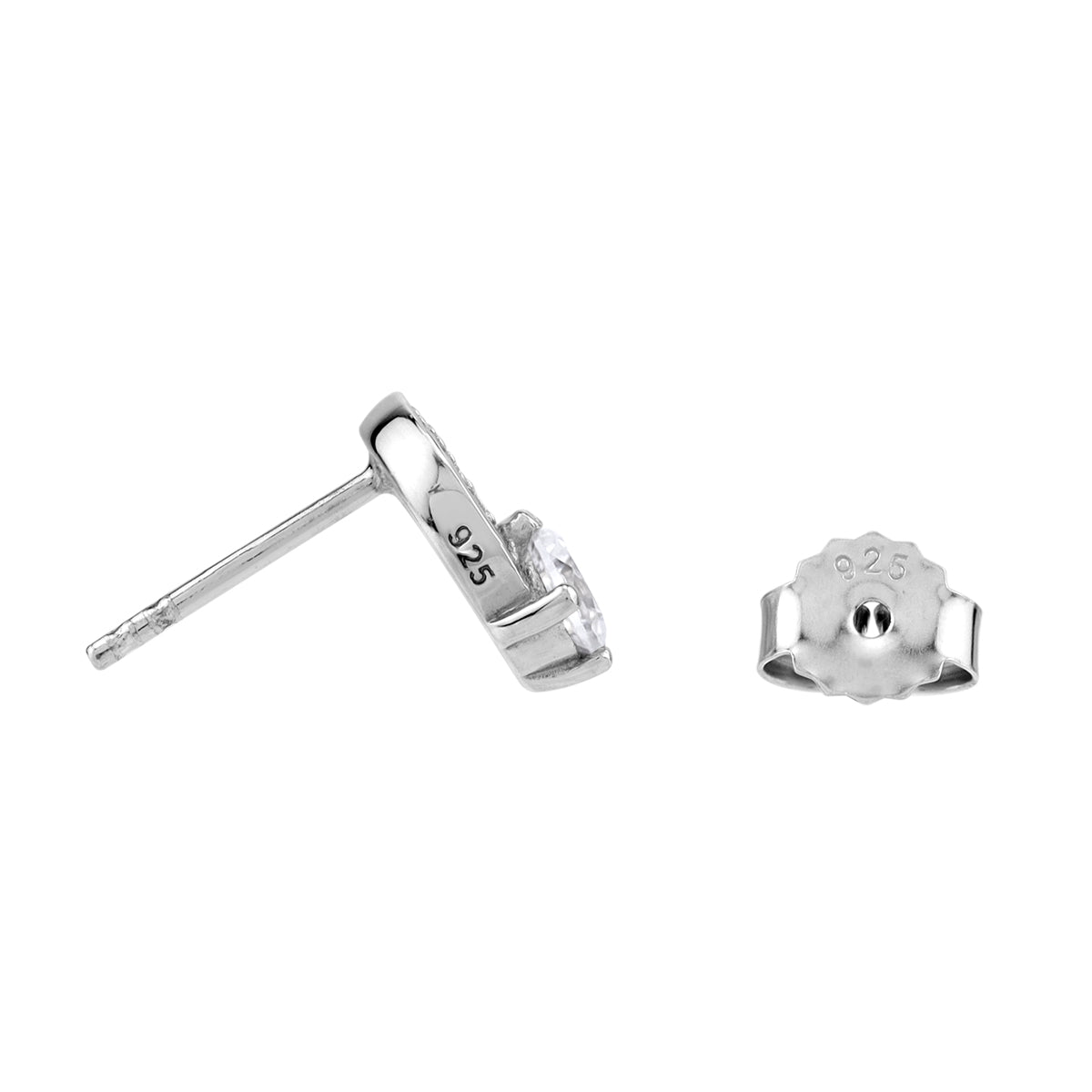 Round Shape White CZ 925 Sterling Silver Minimalist O Circle Trendy Geometric Stud Post Earrings silvershake