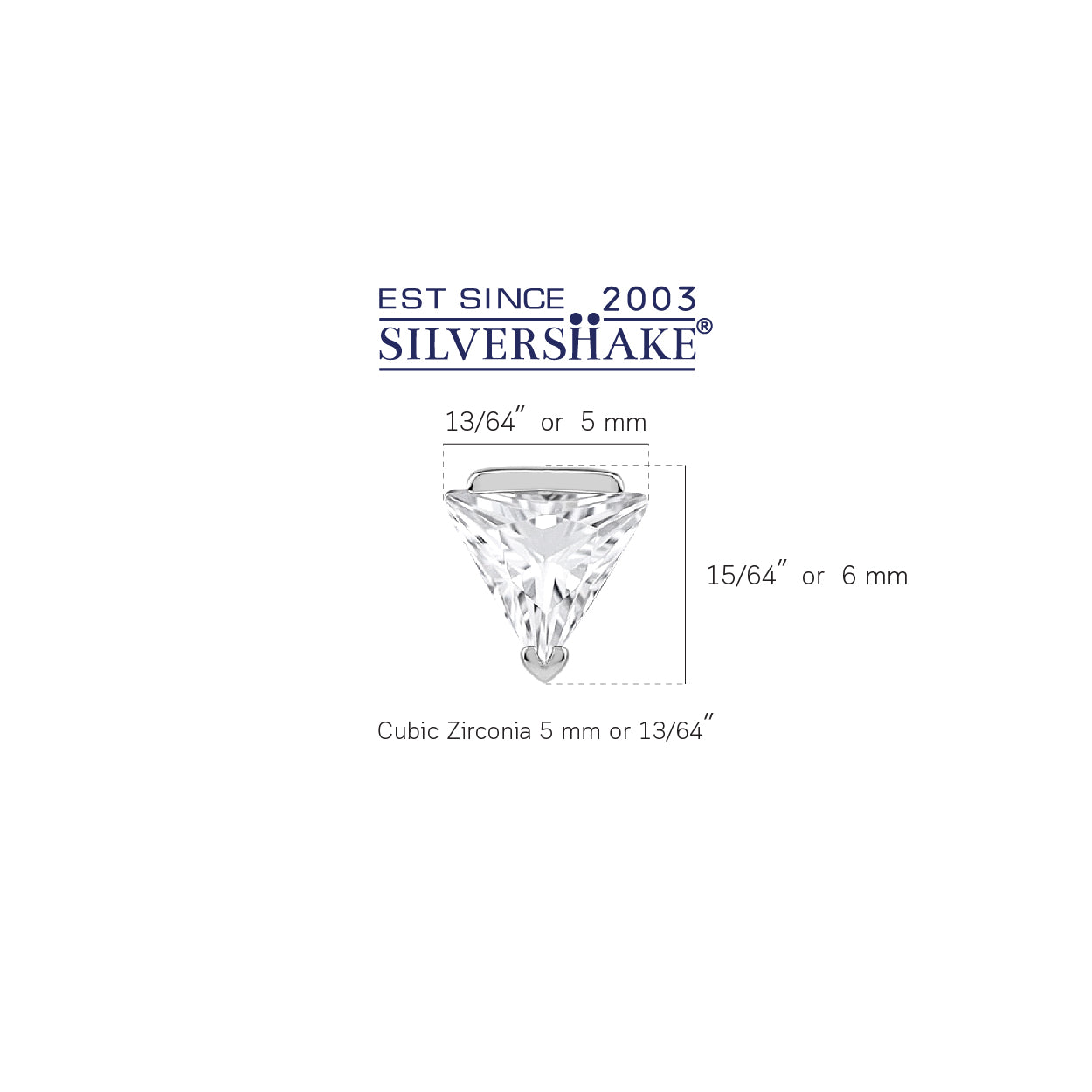 Petite 5MM Triangle White CZ 925 Sterling Silver Minimalist Trendy Chic Geometric Stud Earrings silvershake