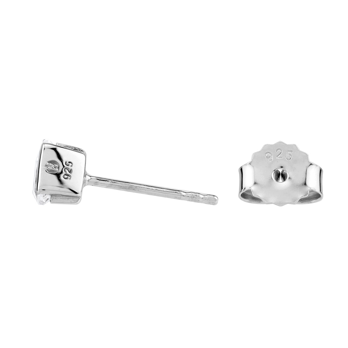 Petite 5MM Triangle White CZ 925 Sterling Silver Minimalist Trendy Chic Geometric Stud Earrings silvershake