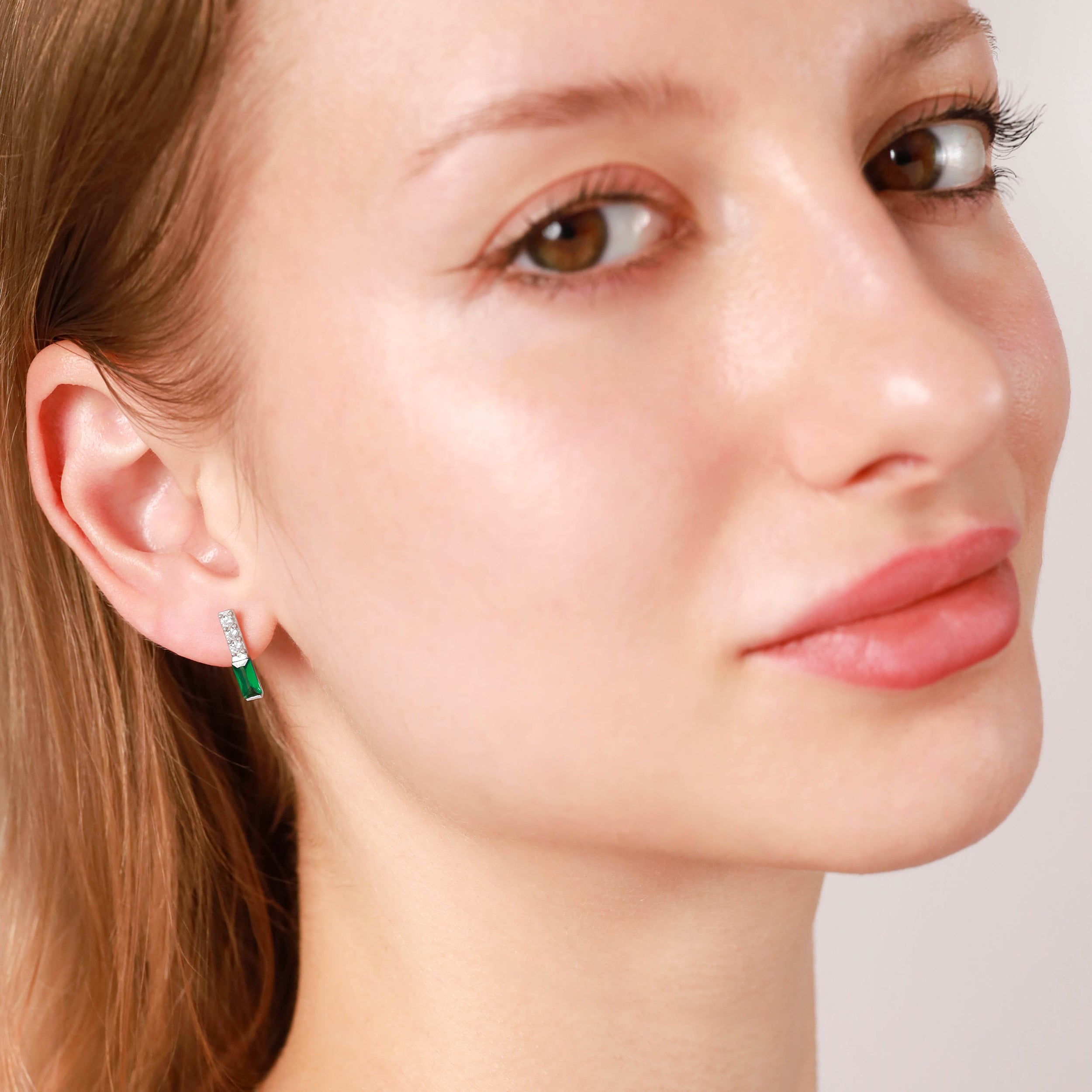 Cubic Zirconia White Gold Plated 925 Sterling Silver Minimalist Trendy Bar Stud Post Earrings silvershake