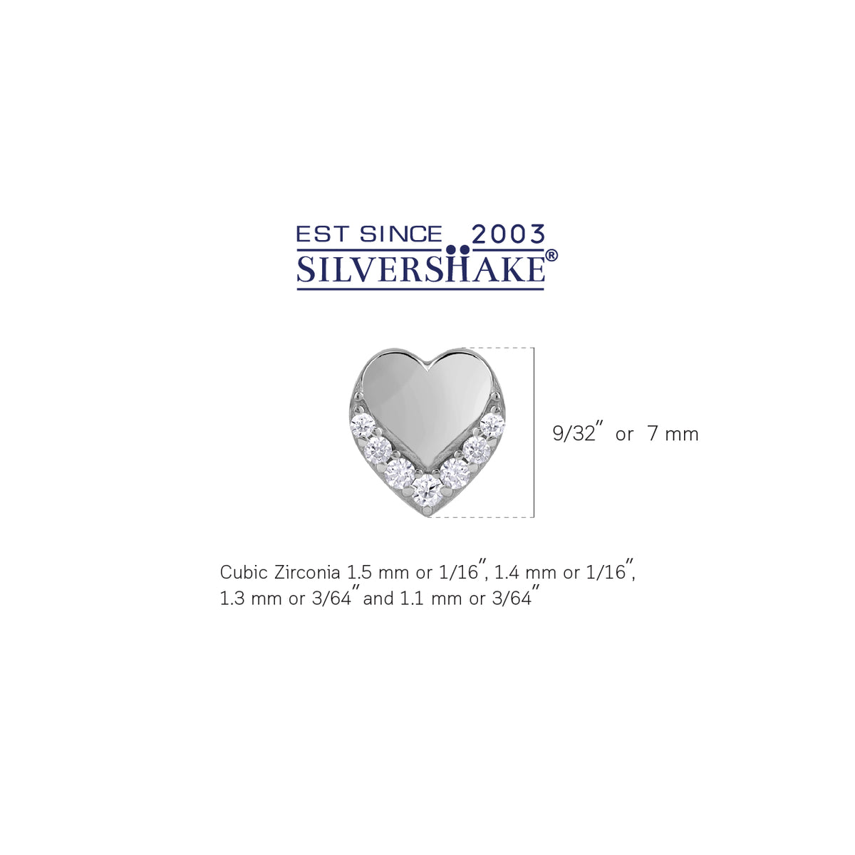 Petite White Cubic Zirconia 925 Sterling Silver Minimalist Trendy Heart Casual Love Stud Earrings silvershake