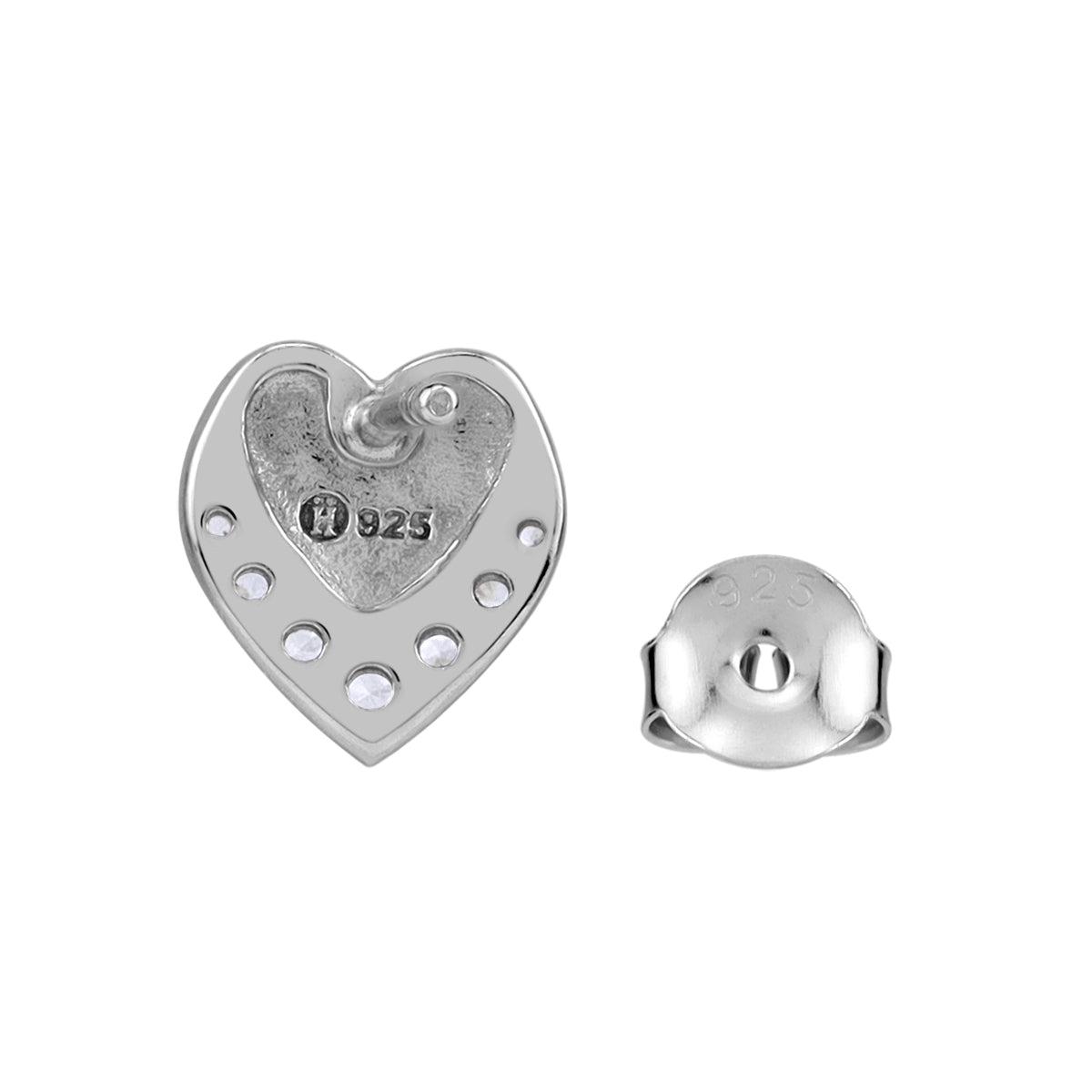 Petite White Cubic Zirconia 925 Sterling Silver Minimalist Trendy Heart Casual Love Stud Earrings silvershake