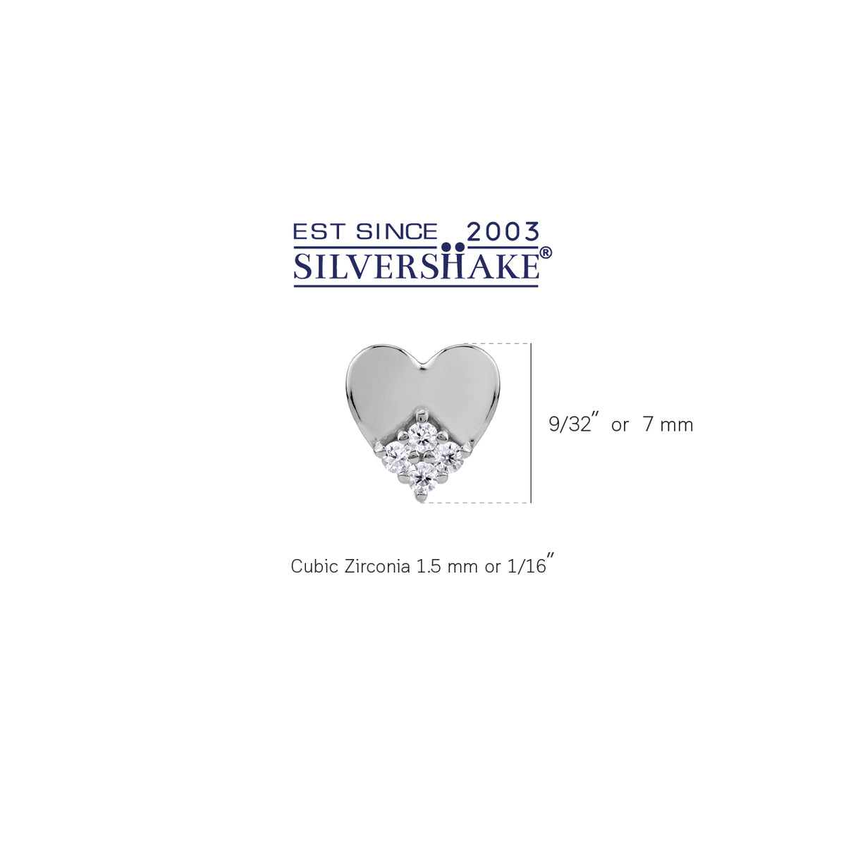Petite White Cubic Zirconia 925 Sterling Silver Minimalist Trendy Heart Casual Love Stud Earrings silvershake