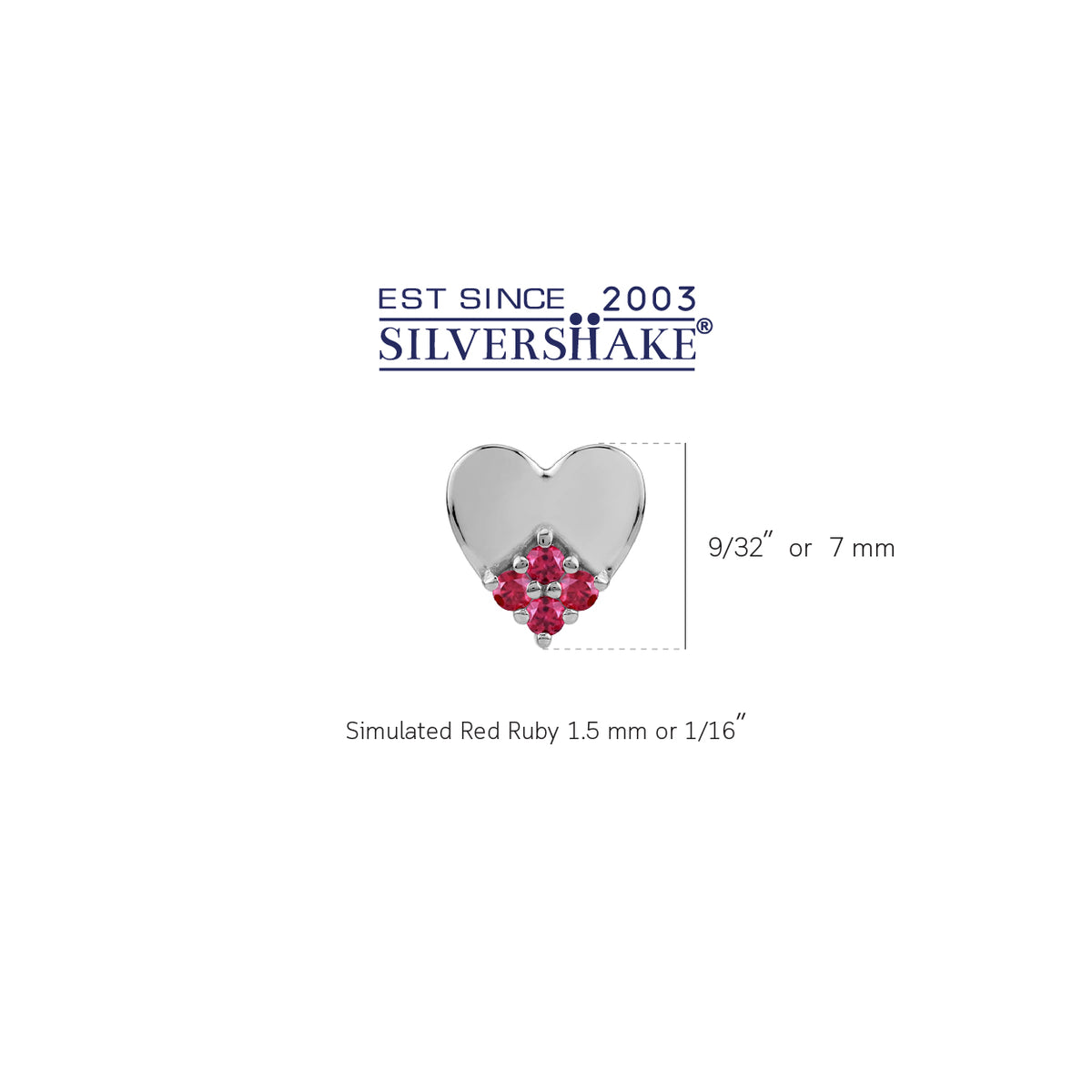 Petite Simulated Red Ruby 925 Sterling Silver Minimalist Trendy Heart Casual Love Stud Earrings silvershake