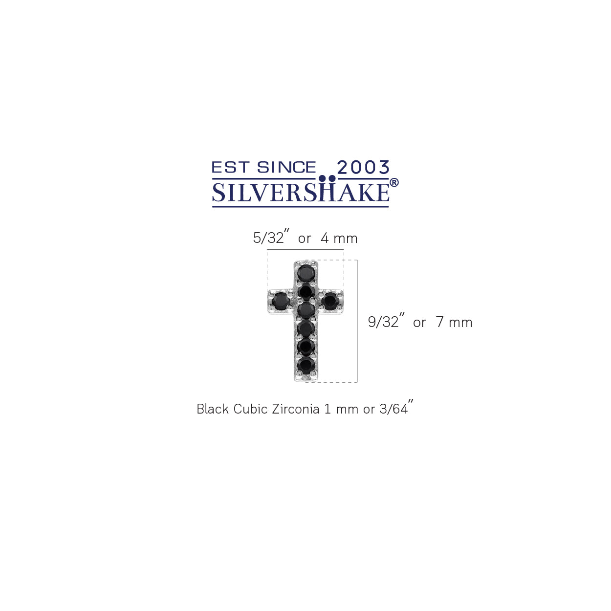 Ultra Petite Black CZ 925 Sterling Silver Minimalist Trendy Cross Religion Christian Stud Earrings silvershake
