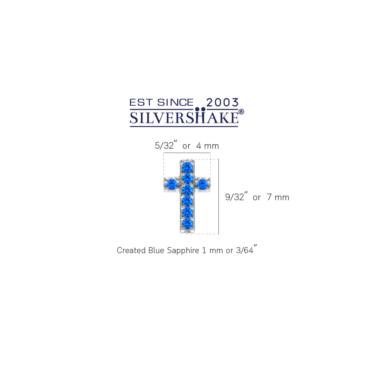 Ultra Petite Blue Sapphire 925 Sterling Silver Minimalist Trendy Chic Cross Religion Stud Earrings silvershake