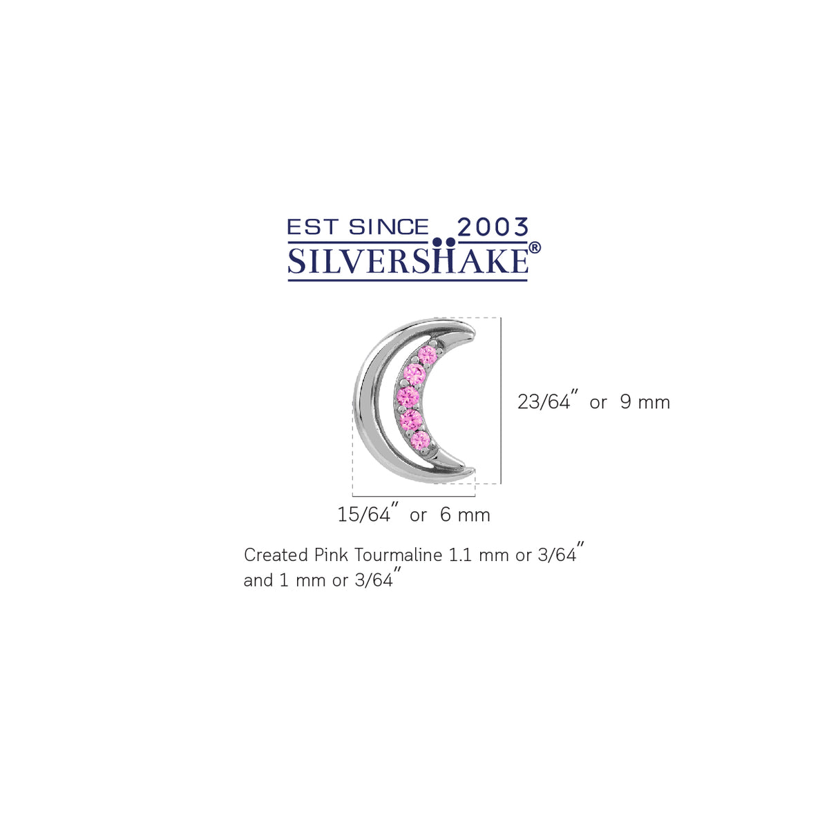 Created Pink Tourmaline 925 Sterling Silver Minimalist Trendy Chic Crescent Moon Stud Post Earrings silvershake