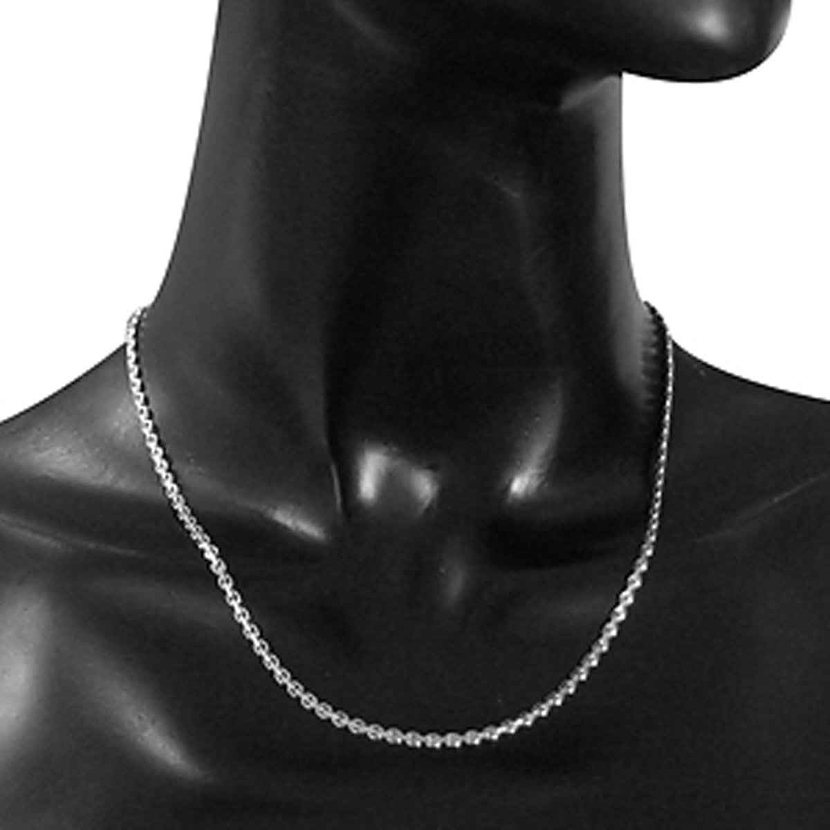 Oxidized 3mm 925 Sterling Silver Cable Chain Necklace 18 Inch