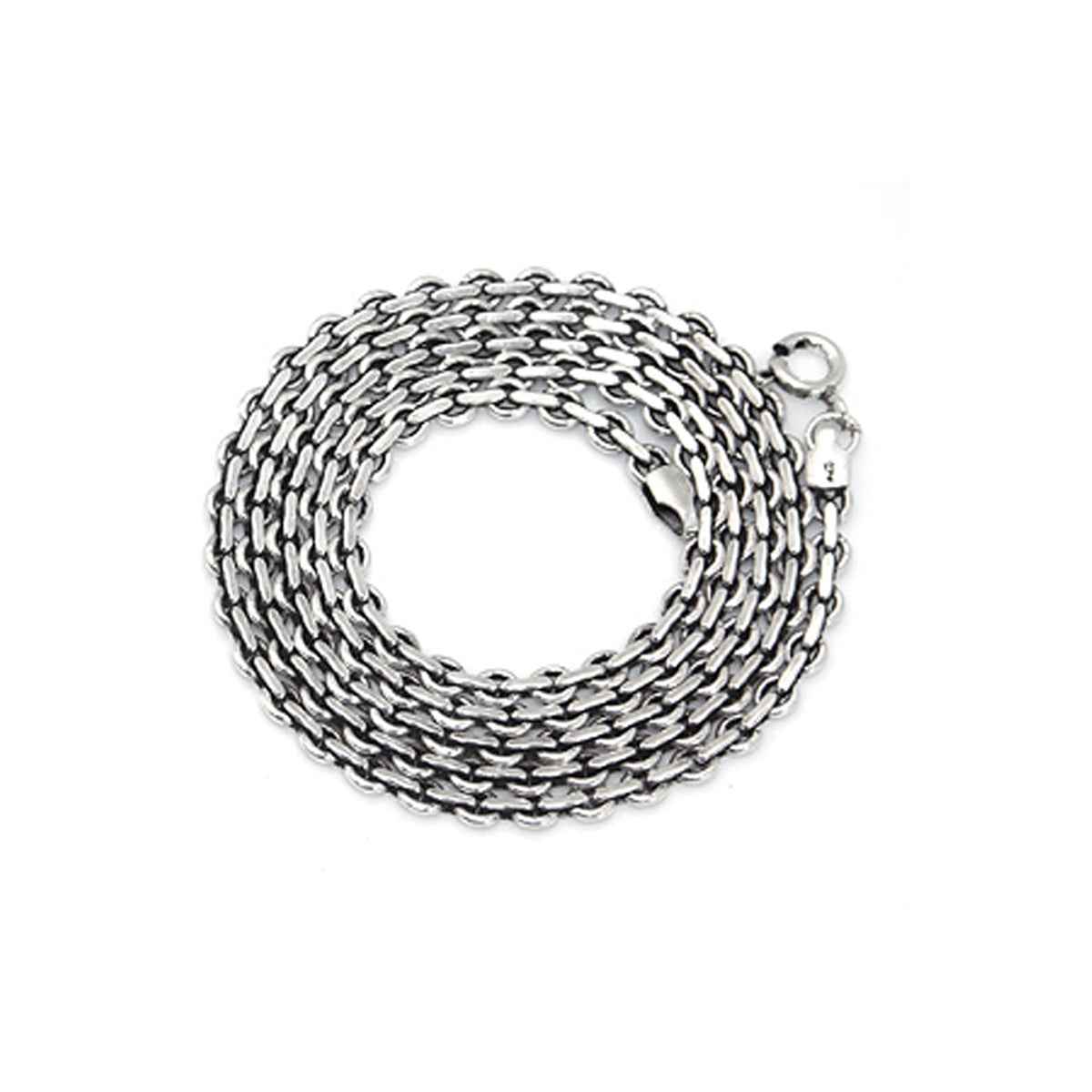 Oxidized 3mm 925 Sterling Silver Cable Chain Necklace 18 Inch