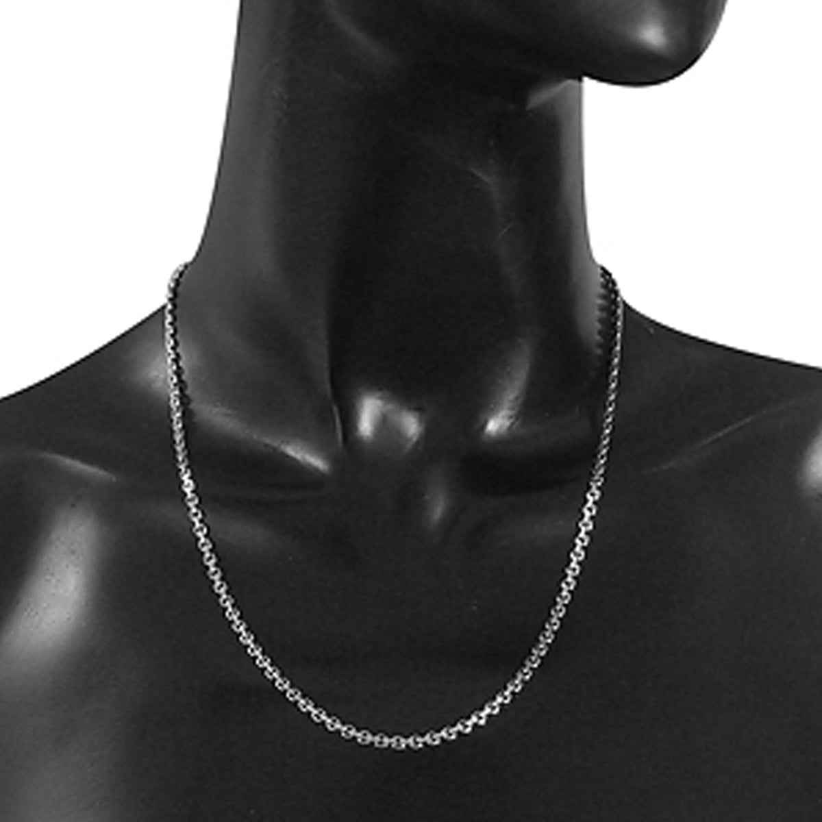 Oxidized 3mm 925 Sterling Silver Cable Chain Necklace 20 Inch