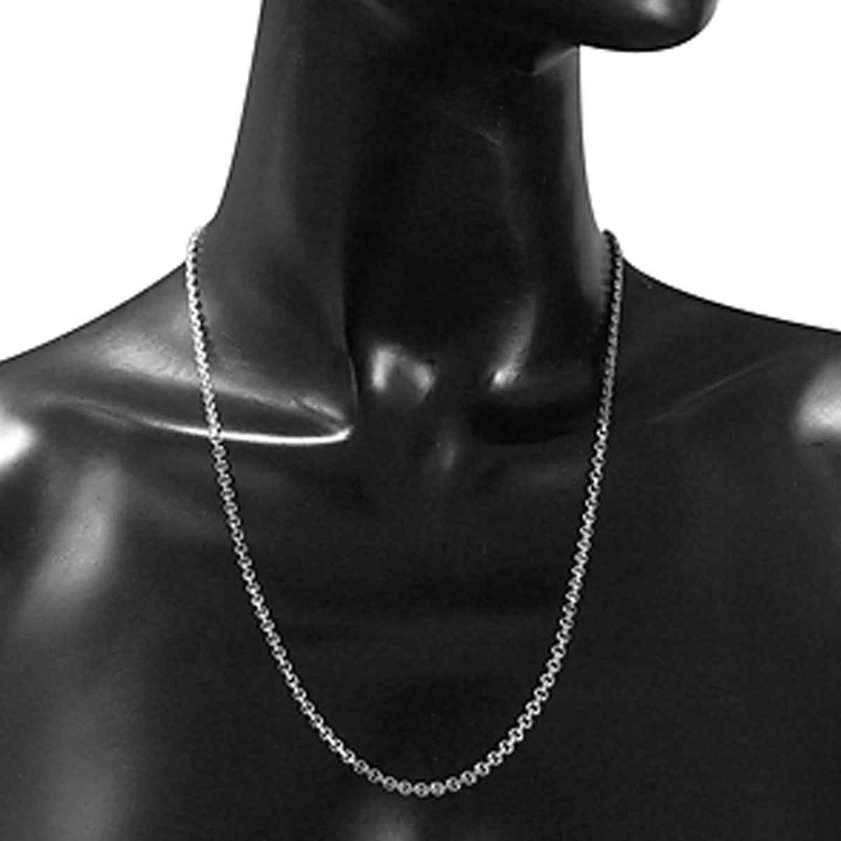 Oxidized 3mm 925 Sterling Silver Cable Chain Necklace 22 Inch