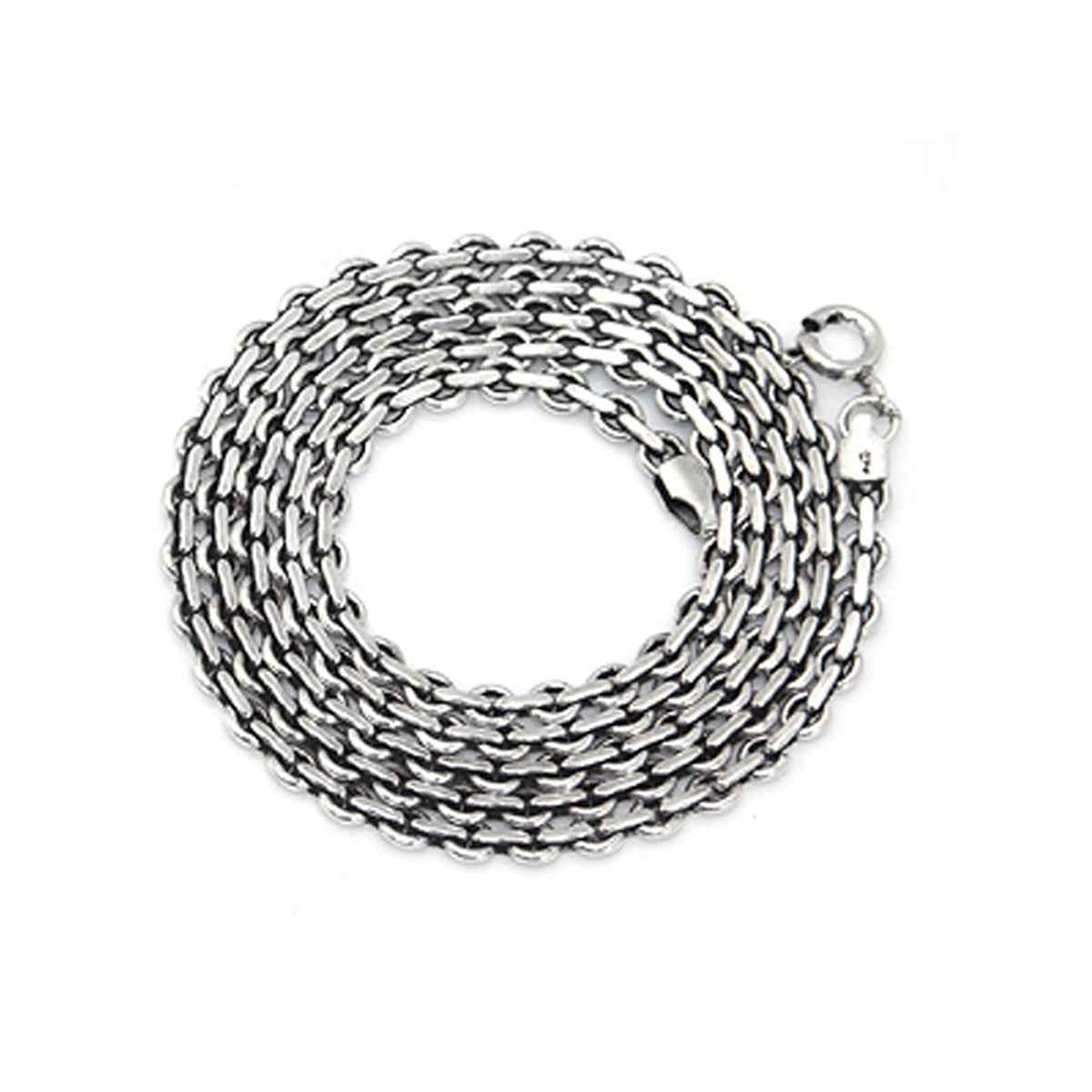 Oxidized 3mm 925 Sterling Silver Cable Chain Necklace 22 Inch