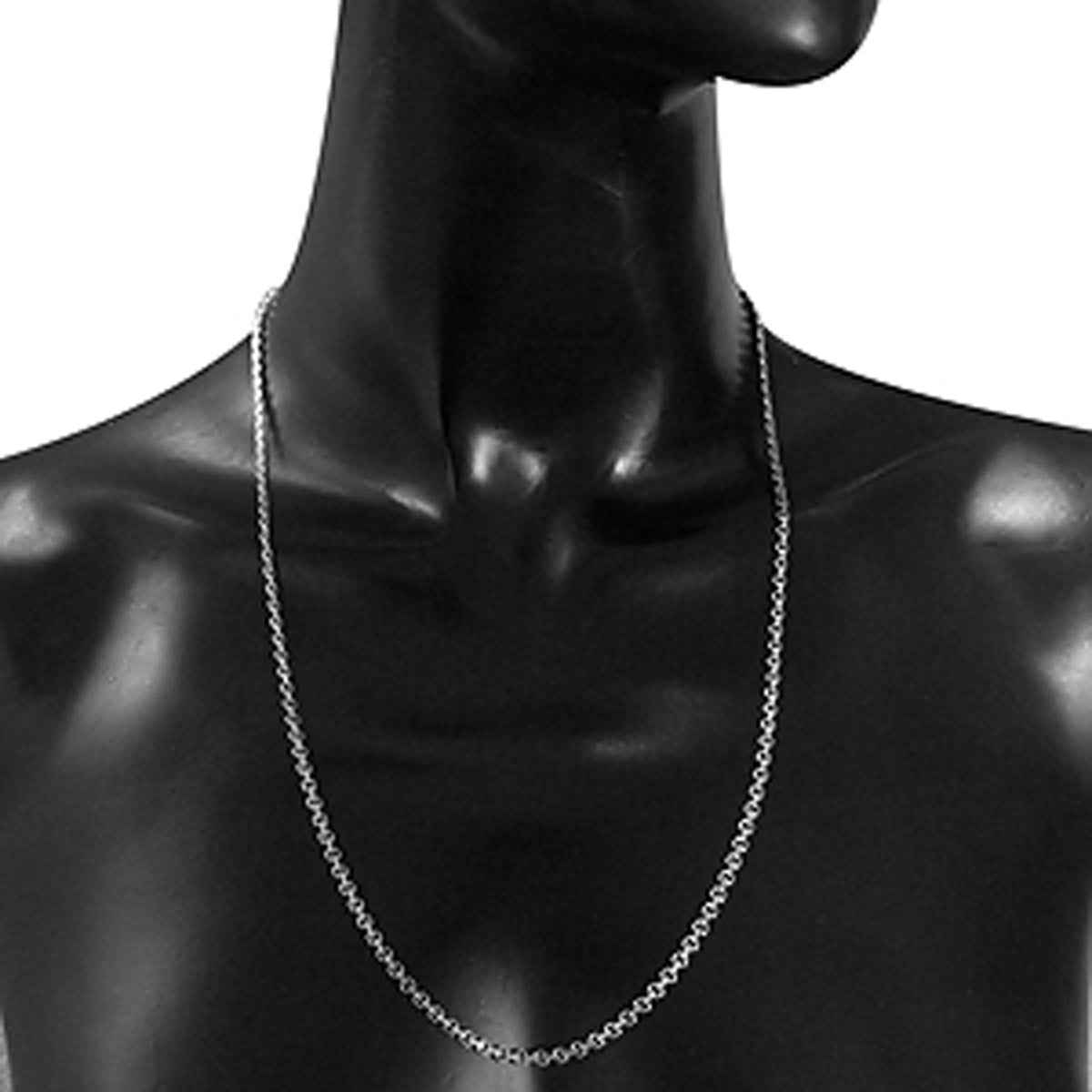 Oxidized 3mm 925 Sterling Silver Cable Chain Necklace 24 Inch
