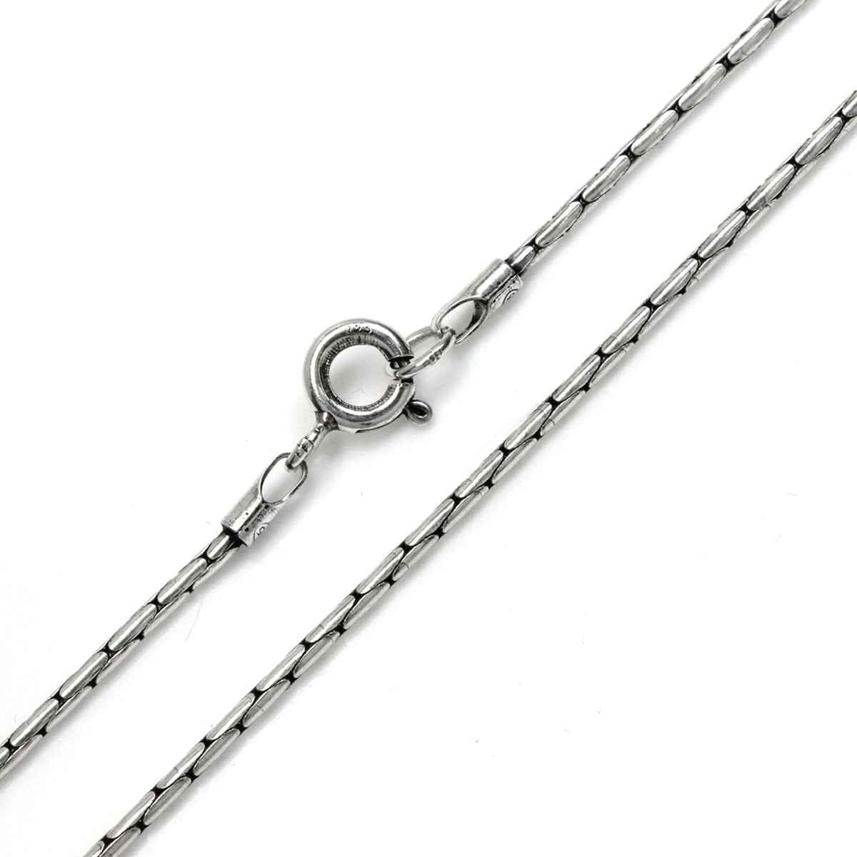 Oxidized 1.5mm 925 Sterling Silver Round Cable Chain Necklace 20 Inch