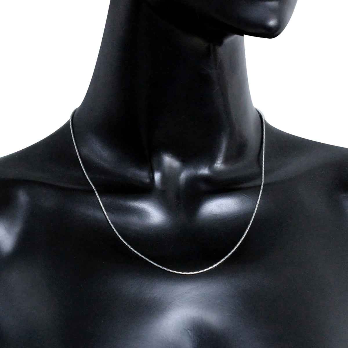 Oxidized 1.5mm 925 Sterling Silver Round Cable Chain Necklace 20 Inch